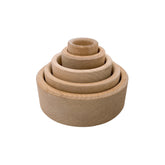 5 Pcs Natural Wooden Stacking & Nesting Cup Bowl Set