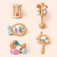 Wooden Baby Rattle Set