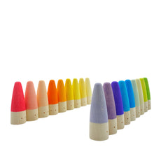 18-Piece Stained Wooden Stick Gnomes
