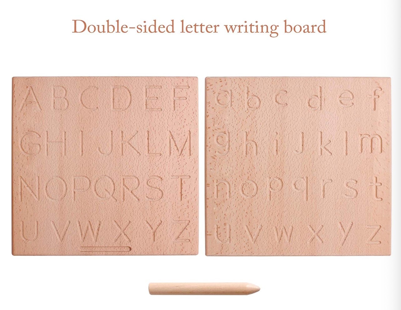 Reversible Alphabet Wooden Tracing Board – ABC Upper & Lowercase Learning Aid