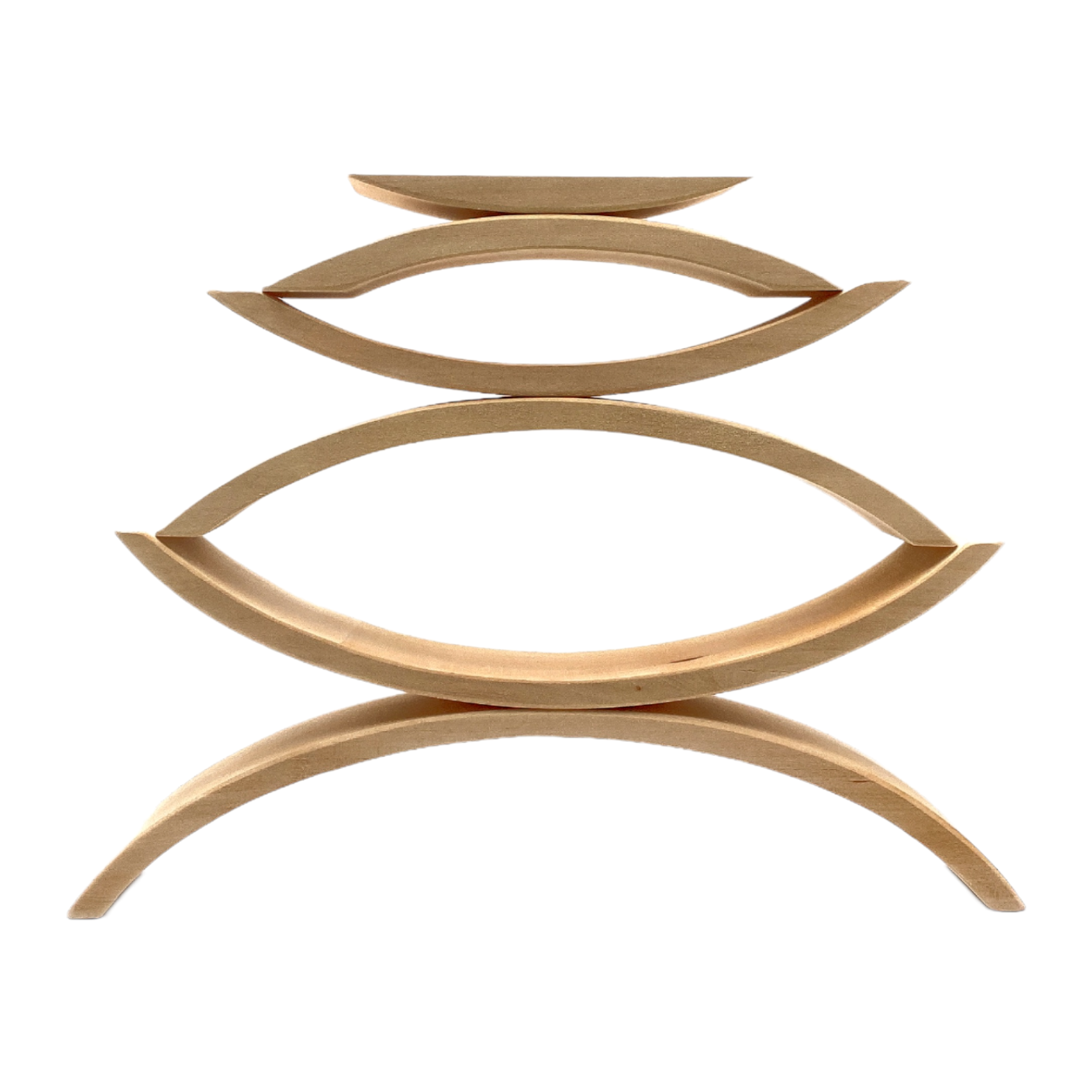 **Pre-order (Ships in 2-3 Weeks)**6 Pcs Wooden Bridge Stacking Building Blocks – Natural Wood