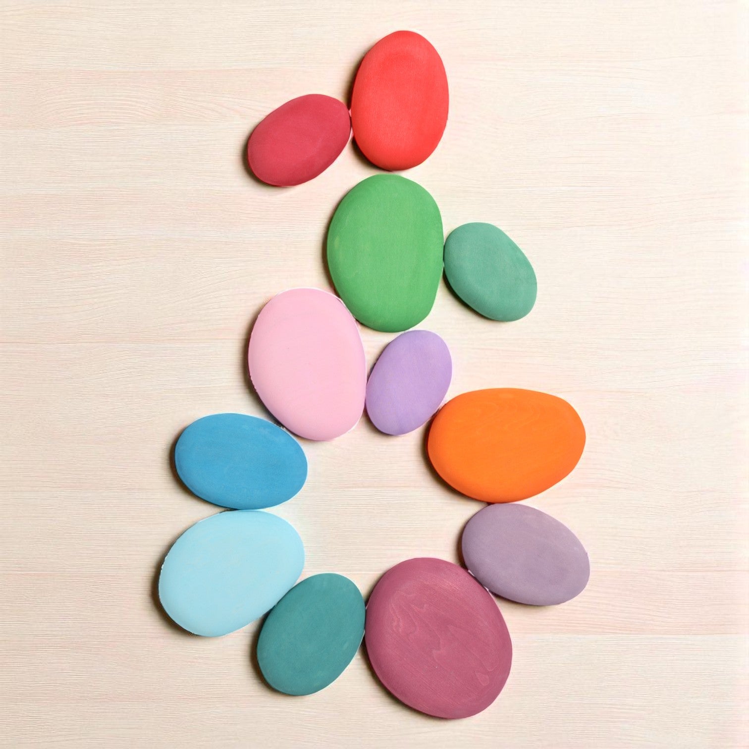 **Pre-order (Ships in 2-3 Weeks)**20-Piece Stained Wooden Stacking Pebbles Set
