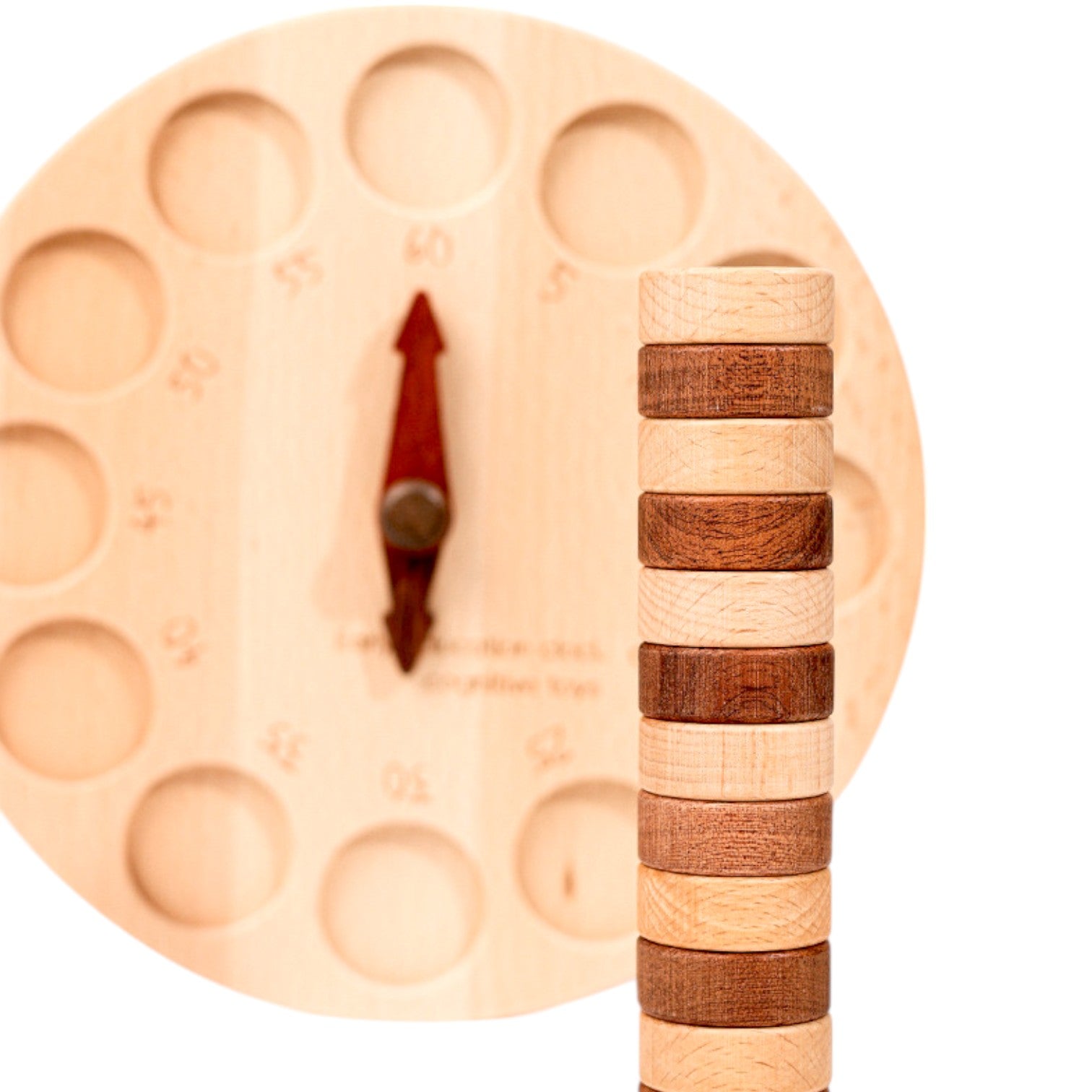**Pre-order (Ships in 1-2 Weeks)**Wooden Cognitive Learning Clock – Dual-Sided Time Recognition Toy with Roman and Arabic Numerals