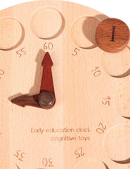 **Pre-order (Ships in 1-2 Weeks)**Wooden Cognitive Learning Clock – Dual-Sided Time Recognition Toy with Roman and Arabic Numerals