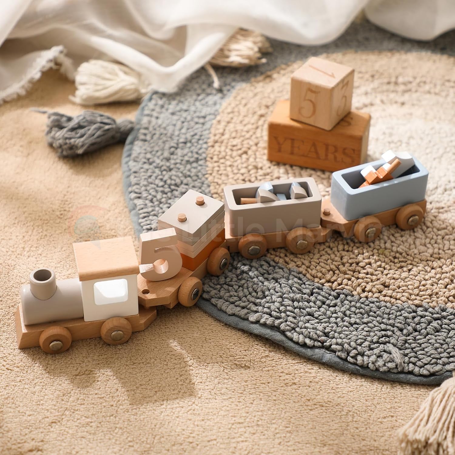 Montessori Wooden Train Set