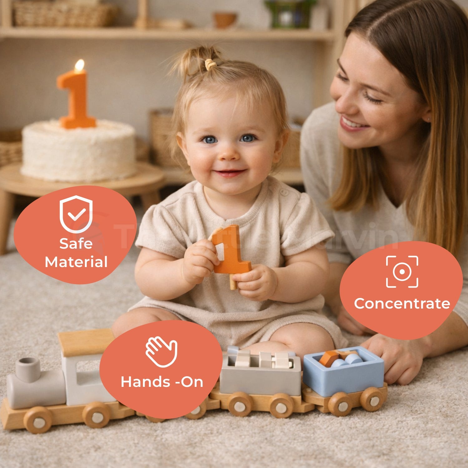 Montessori Wooden Train Set