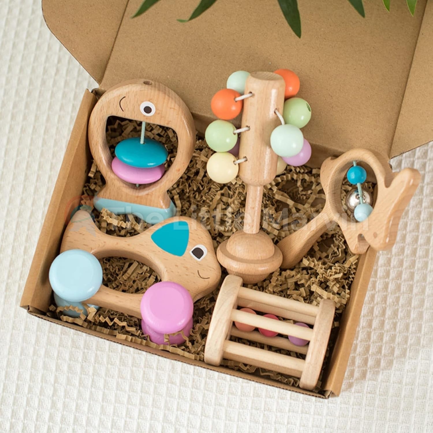 Wooden Baby Rattle Set