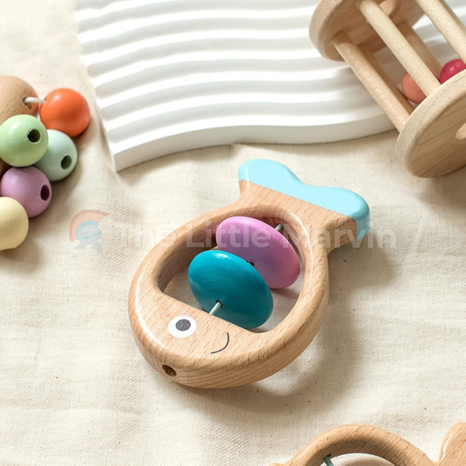 Wooden Baby Rattle Set