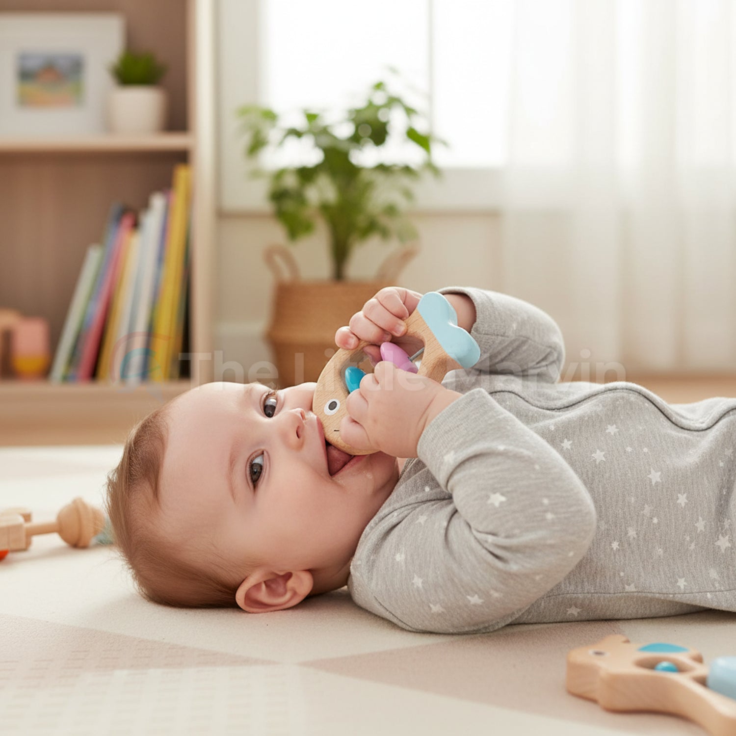 Wooden Baby Rattle Set