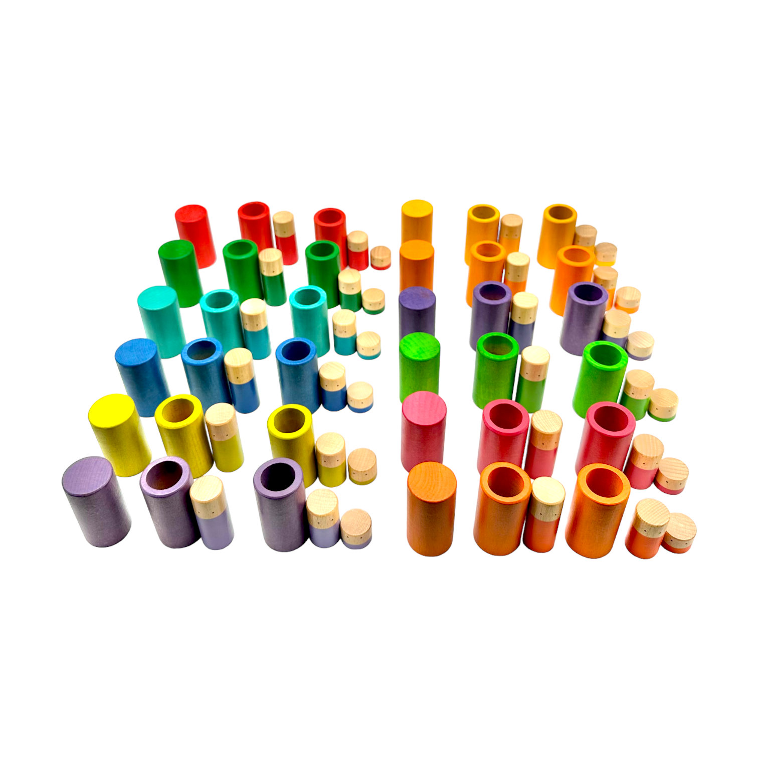**Pre-order (Ships in 2-3 Weeks)**72 Pcs Rainbow Lola Stack & Sort Play Set