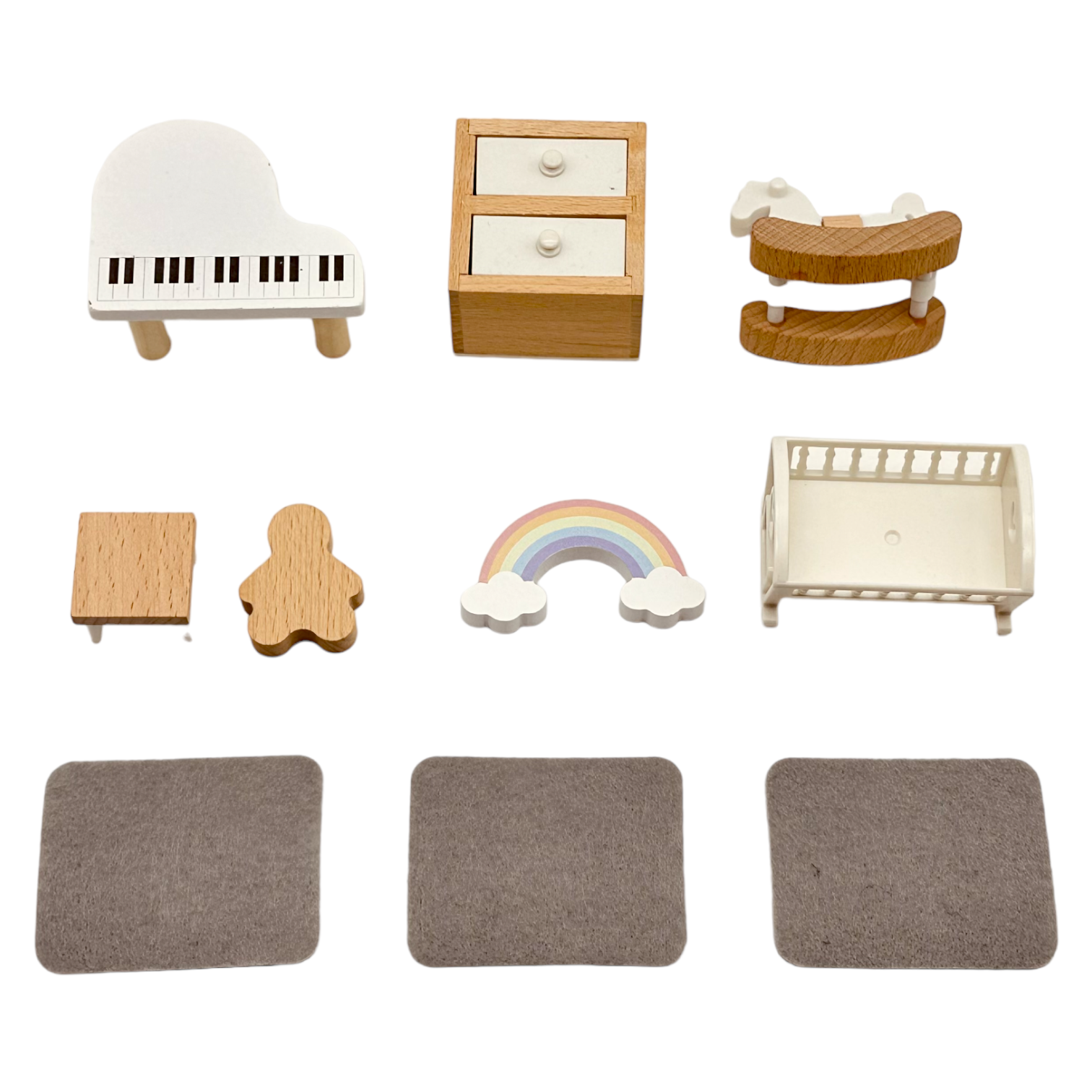 **Pre-order (Ships in 1-2 Weeks)**Wooden Dollhouse Furniture Toy Pretend Play Set