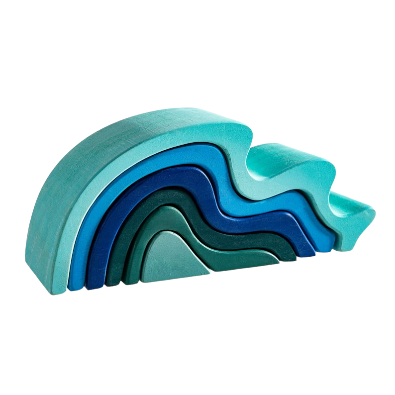 **Pre-order (Ships in 1-2 Weeks)**6 Pcs Wooden Water Wave Stacking Blocks