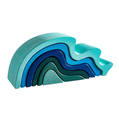 **Pre-order (Ships in 1-2 Weeks)**6 Pcs Wooden Water Wave Stacking Blocks