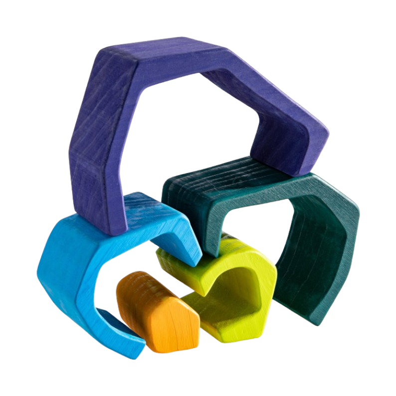 **Pre-order (Ships in 2-3 Weeks)**5-Piece Stone Caves Stacking Block Set