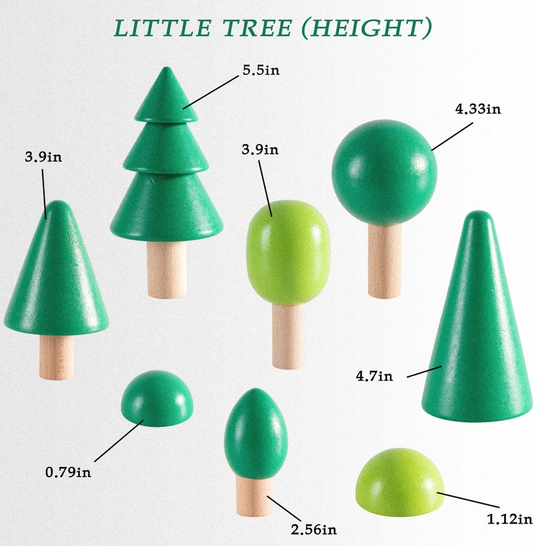**Pre-order (Ships in 2-3 Weeks)**8 Pcs Wooden Trees Toy Set