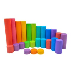 **Pre-order (Ships in 2-3 Weeks)**25 Pcs STAINED Large Building Rollers Rainbow with Storage Tray