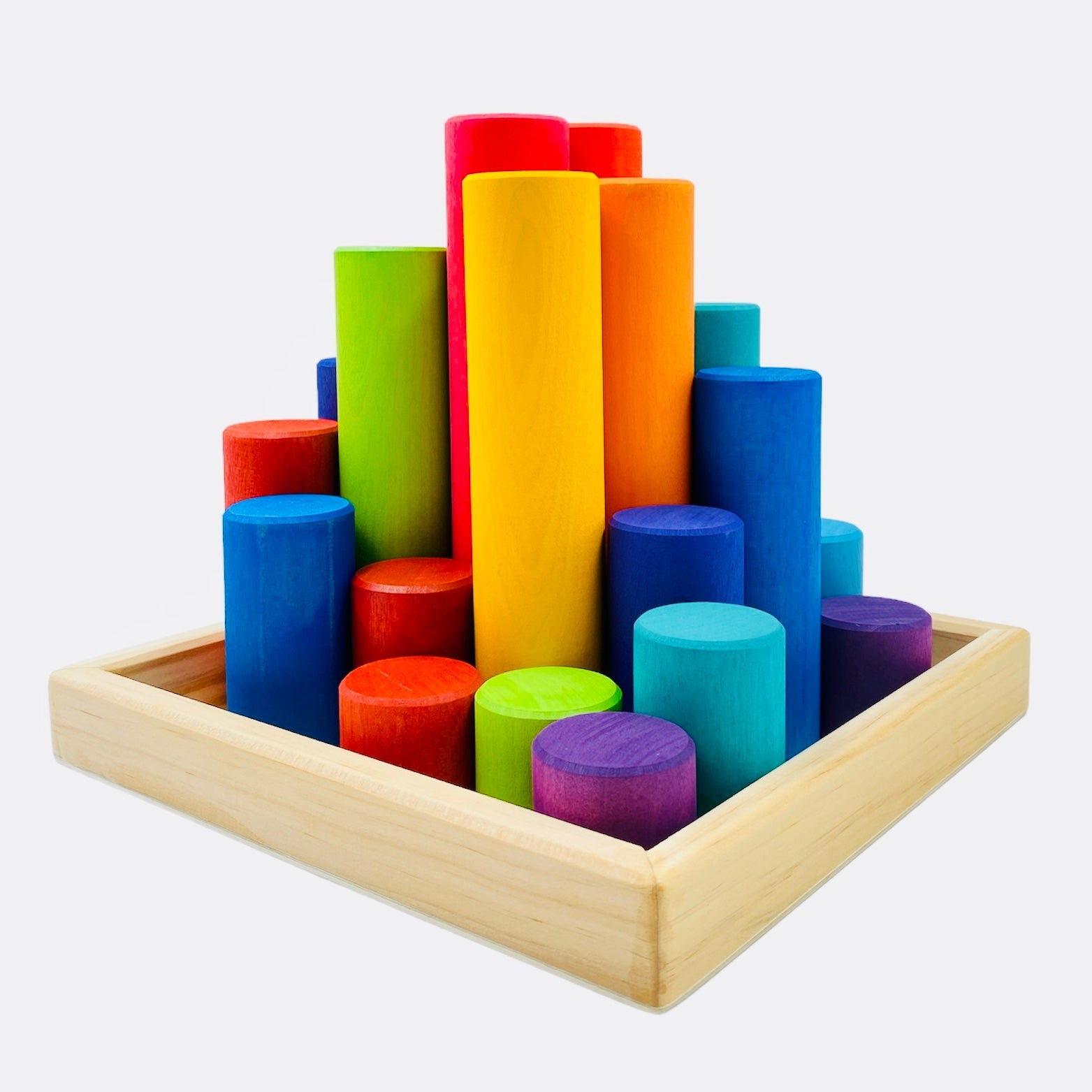**Pre-order (Ships in 2-3 Weeks)**25 Pcs STAINED Large Building Rollers Rainbow with Storage Tray
