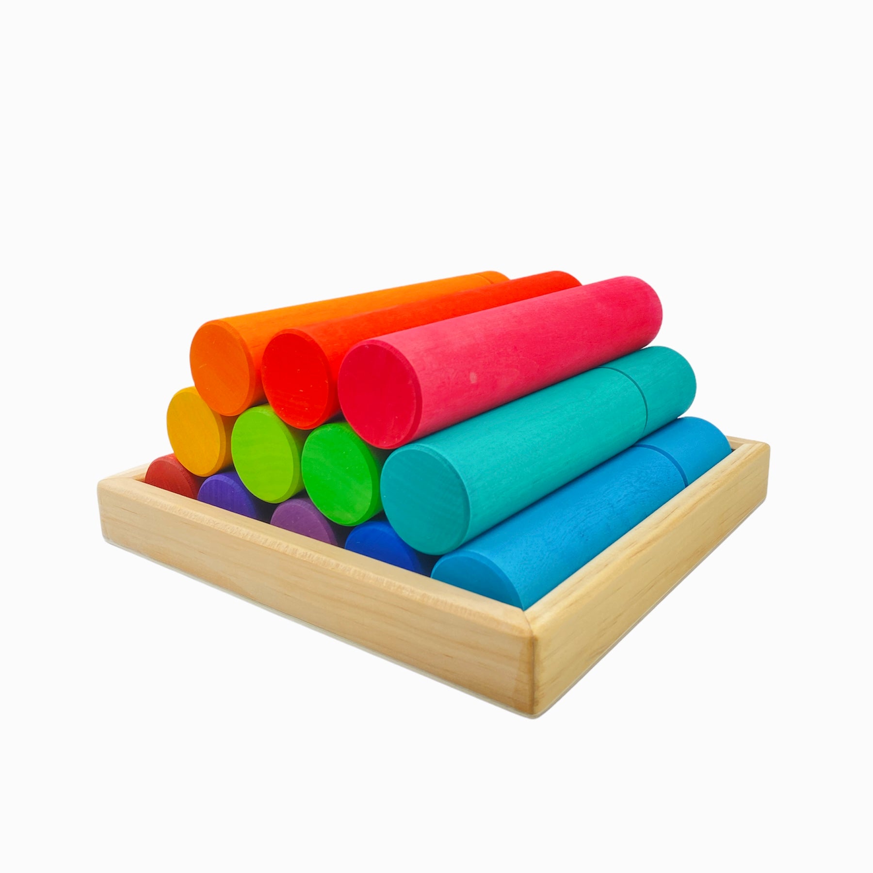 **Pre-order (Ships in 2-3 Weeks)**25 Pcs STAINED Large Building Rollers Rainbow with Storage Tray