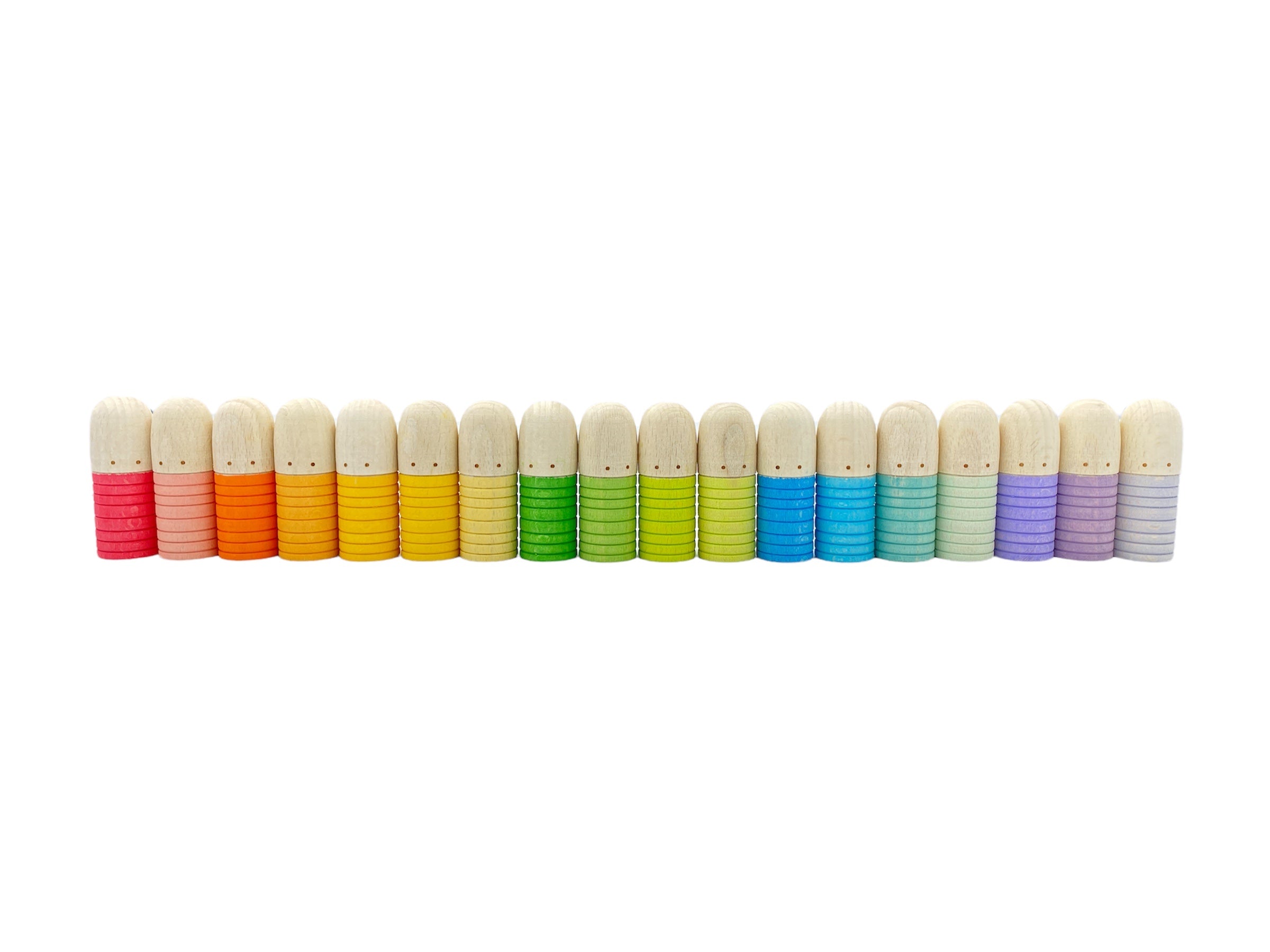 18 Pcs STAINED Wooden Brots Set