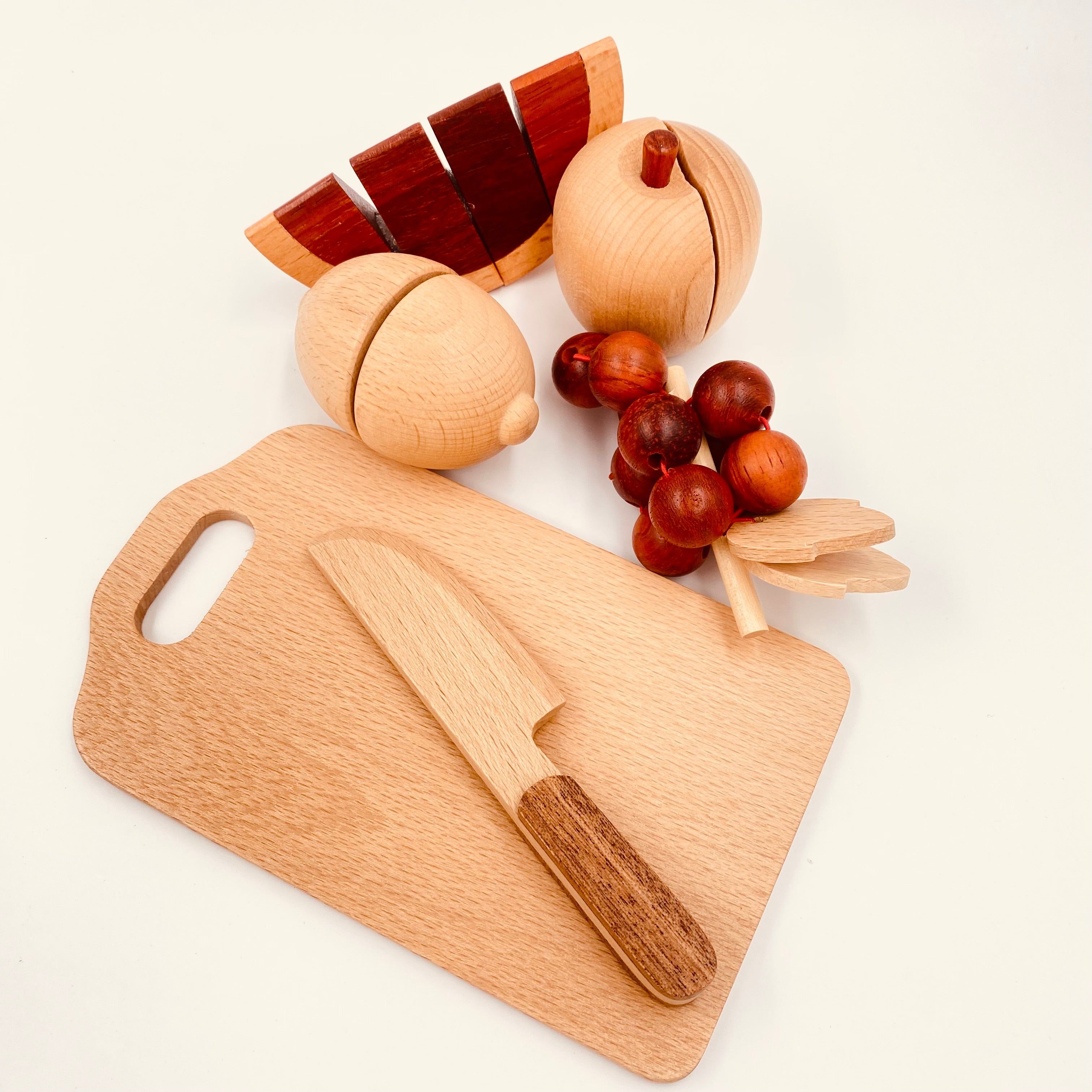 **Pre-order (Ships in 2-3 Weeks)**30 Pcs Wooden Fruits and Vegetables Cutting Playset