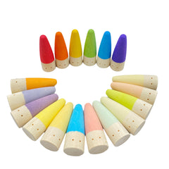 18-Piece Stained Wooden Stick Gnomes