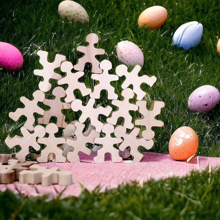 32-Piece Wooden Little Balancing People Stacking Set | Mindful Open-Ended Play